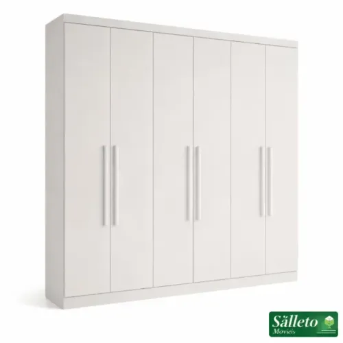 Guarda Roupa Recife 6 Portas Branco Sallêto - Entrega Rápida!