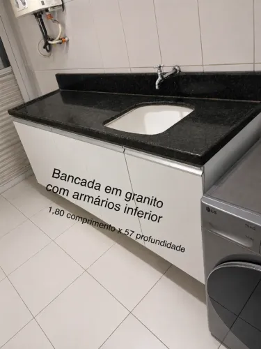 Armário Área de Serviço + Bancada Granito + Tanque