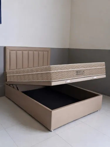 Cama Box Casal Baú Blindado + Colchão Airtech Ortobom Molas Ensacadas - Entrega Imediata