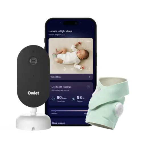 Owlet Dream Duo Gen 3 Baba Eletrônica Meia de monitoramento Câmera Oxigênio Cardíaca Sono