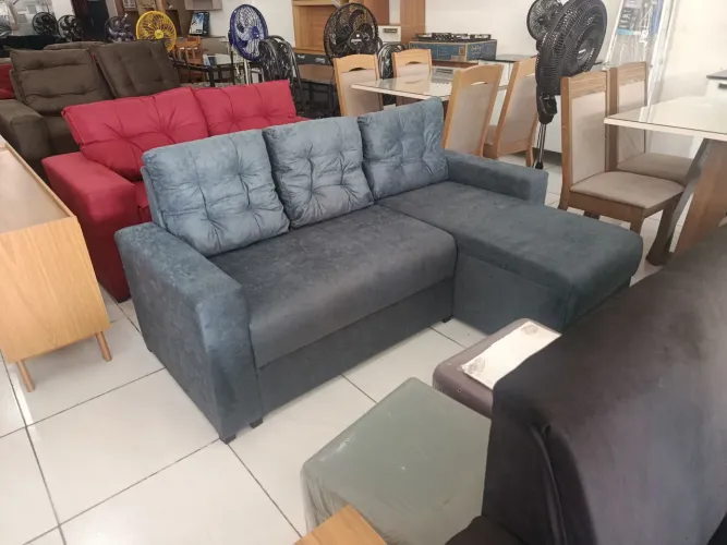 Sofá Chaise com Almofadas perfeito para sua Sala!!