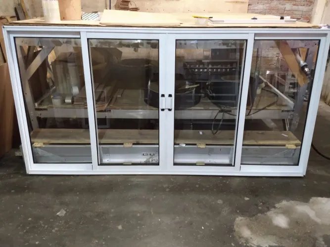 Janela 4 folhas 100x200 alumínio branco linha 25 padronizado