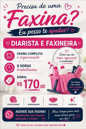 Diarista e faxineira Atendo em toda Parnamirim e nova Parnamirim