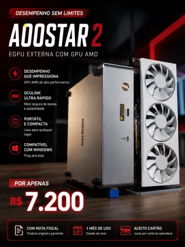 Placa de vídeo rx9070xt + egpu aoostar 2