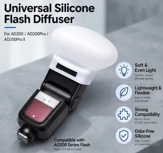 Difusor em silicone para flash ponta quadrada