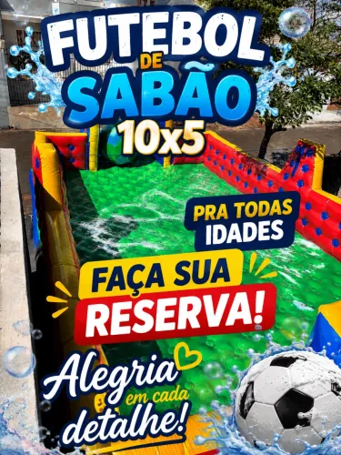 Futebol de sabão e aluguéis de brinquedos 