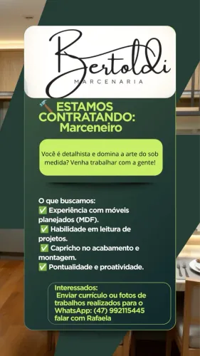 Vaga para marceneiro