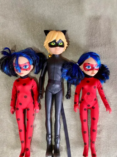 Boneca lady bug e Cat Noir Miraculous Baby Brink original grande