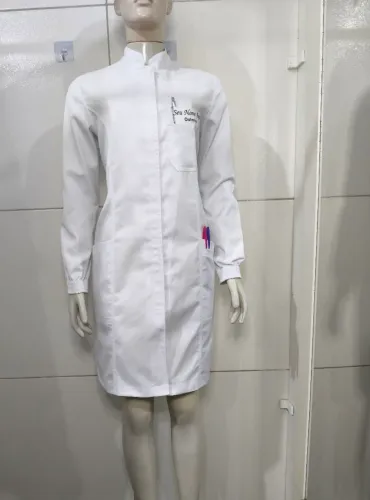 Jaleco em brim santista 100% algodão 