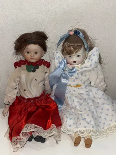 Kit 2 bonecas de porcelana vintage - colecionador 