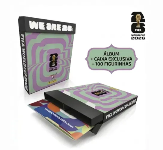 ÁLBUM + BOX + 100 FIGURINHAS - COPA 2026