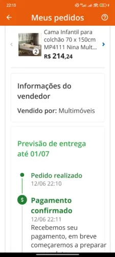 Cama infantil sem uso