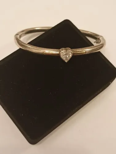 pulseira bracelete prata 925 envelhecida filetes em ouro 18k au750 topázio heart 19 cm