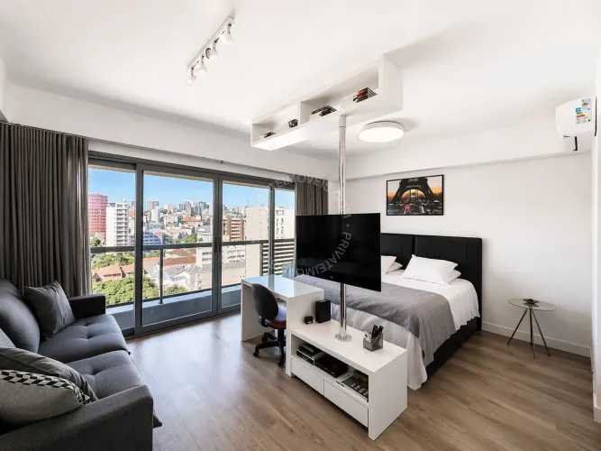 Apartamento mobiliado para alugar no Auxiliadora com 1 quarto (1 suite)