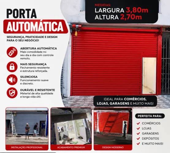 Porta automática 3.80x2.70  semi nova 