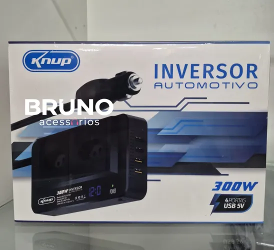 Inversor automotivo knup 300w 12v pra 110v com 4 usb