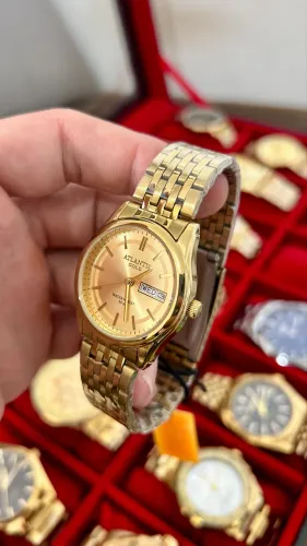 Relógio feminino atlantis gold aço inoxidável