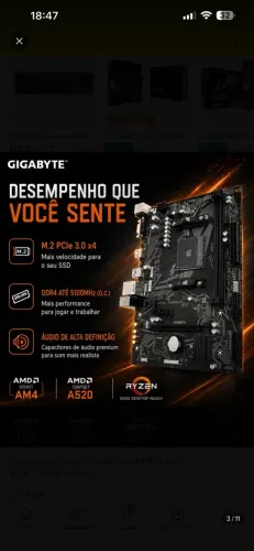 Placa mãe Gigabyte Ultra Durable A520M K V2 e Processador Ryzen 5 5600x