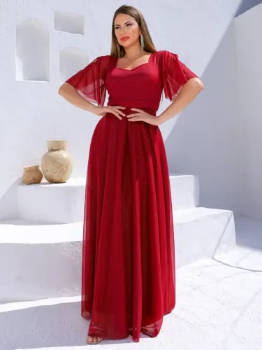Vestido de Festa Marsala com Brilho | Tam. G | Usado 1 Vez | Ideal para Casamento