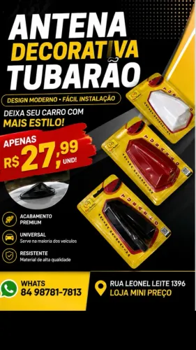 Antena tubarão decorativa