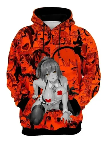 Moletom Ahegao Hentai Waifu Blusa De Frio De Anime Ref0257