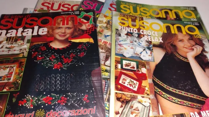 Lote de revistas de moda e costura com moldes Revista Le idee di Susanna.