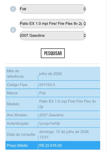Fiat Palio 1.0/ Trofeo 1.0 Fire/ Fire Flex 2P 2007