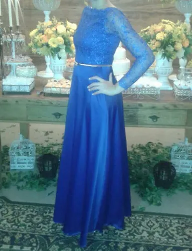 Vestido de festa azul marinho