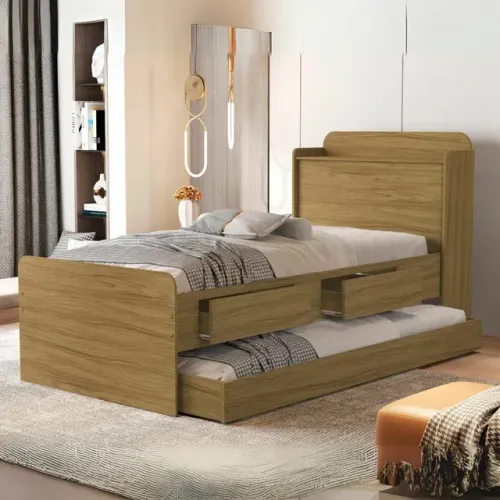 Cama Solteiro Baú Tamires + Auxiliar  !! Tt3272m