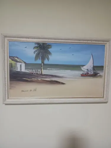 Quadro Original de Óleo, Paisagem Marítima