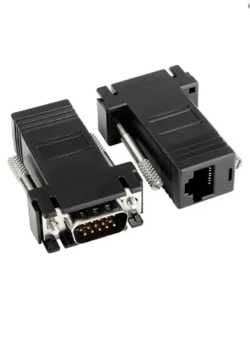 Extensor Adaptador Vga Macho Via Cabo De Rede Rj45 Fêmea