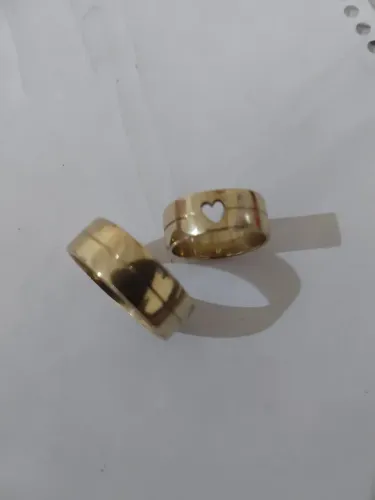 Aliança moeda antiga noivado ou casamento