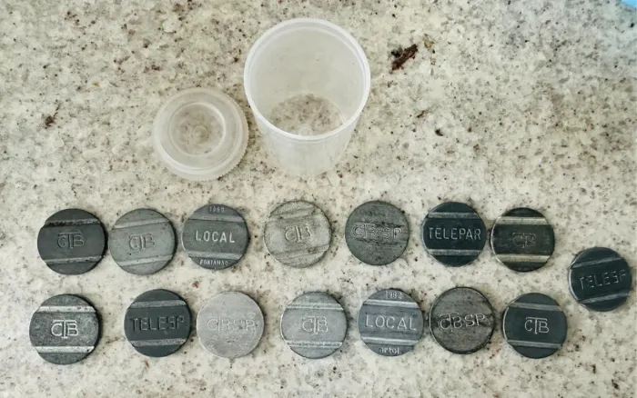 Fichas telefônicas para orelhão 