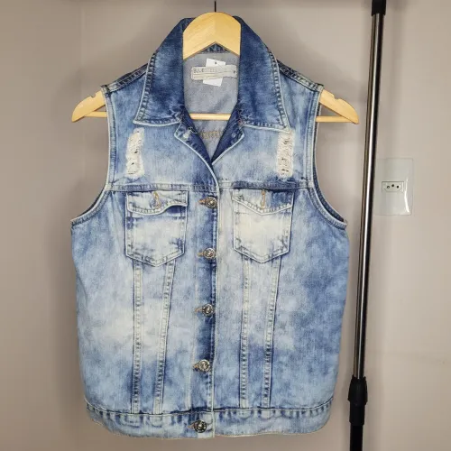 Colete feminino jeans - Tamanho M