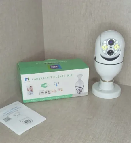 Câmera lâmpada giratória com 2 lentes zoom mais potente 