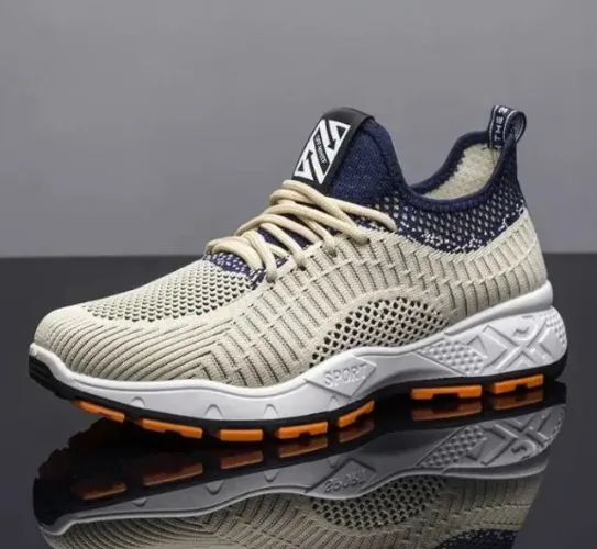 tenis calçado sapato esportivo para corrida n40 antiderrapante masculino bege