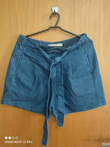 Short pano leve soltinho azul