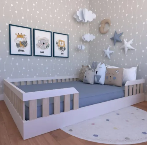 Cama Montessoriana Casal Branco/Neve