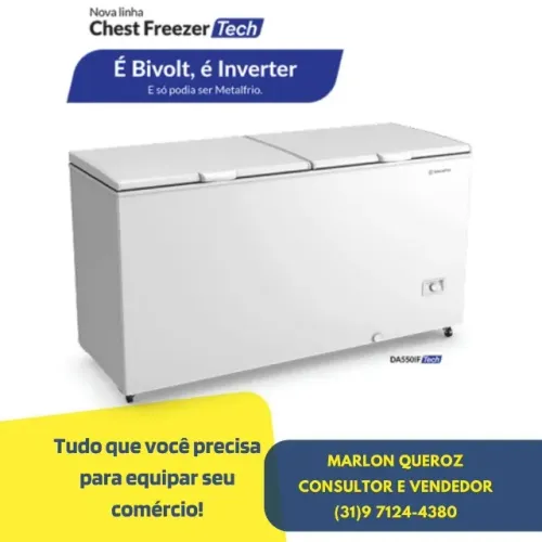 Freezer Horizontal 2 Tampas MetalFrio 546L
