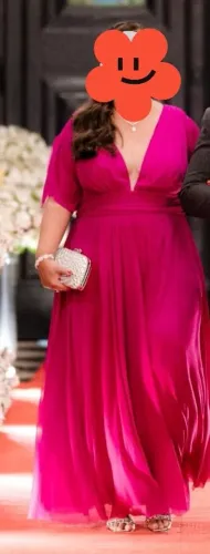 Vestido madrinha casamento, formatura. Plus Size Fucsia