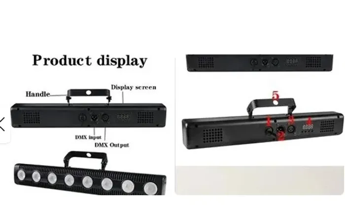 Ribalta RGBW + UV Led para DJ 8 Leds fortes.