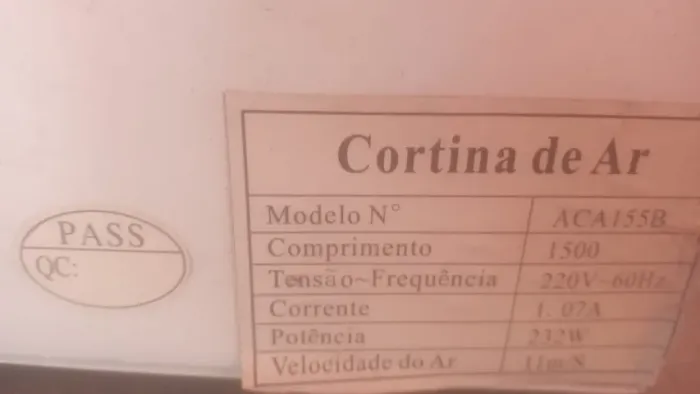 CORTINA DE AR 1,50MTS  220 C/ CONTROLE REMOTO ,TOTALINE