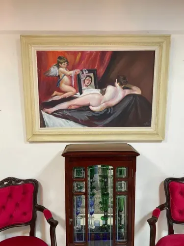 Antigo Quadro Óleo Sobre Tela Assinado