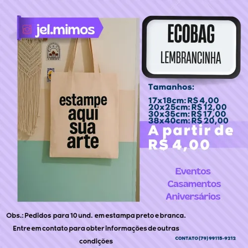 Ecobags Lembrancinhas evento