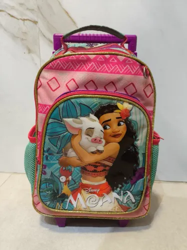 Mochila Escola Rodinha Pequena Princesa Moana Chenson Original Reforçada
