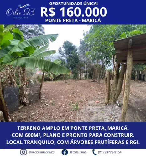 PONTE PRETA, ORLA 23 IMOBILIÁRIA VENDE! Terreno plano com 600m²