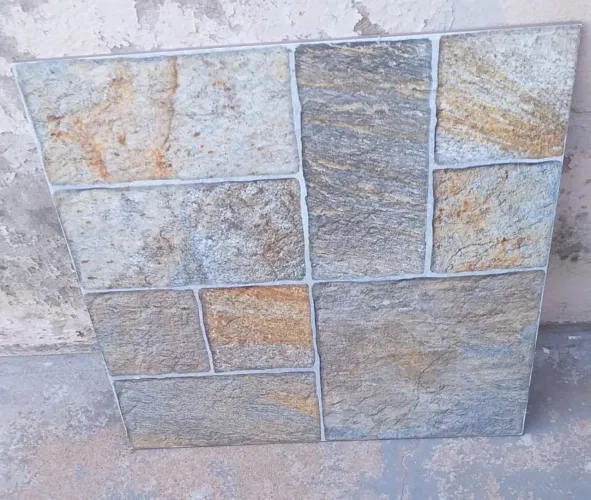 Piso de cerâmica estampa de pedra rústico 7 peças restantes