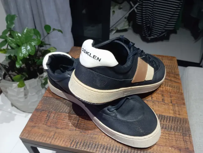 Osklen original- Tênis Masculino Casual Preto com Detalhes