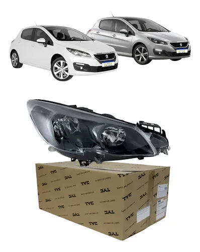 Farol Direito Peugeot 308 2016 A 2019 Mascara Cinza Novo Direito/passageiro