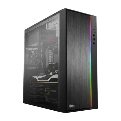 Gabinete Gamer KWG Vela M1 c/ Led RGB Frontal s/ Fan Led - ATX, Micro-ATX - WZetta